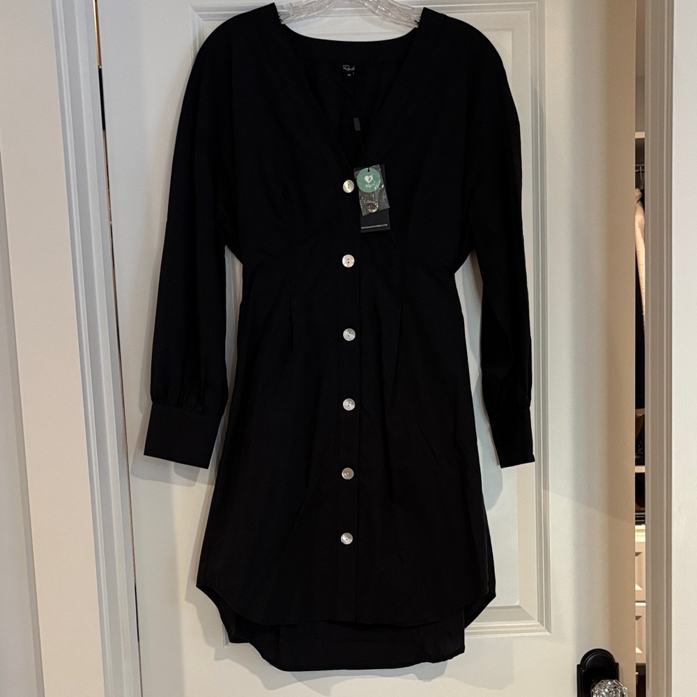 Rails Black Shirt Dress with Keyhole Back